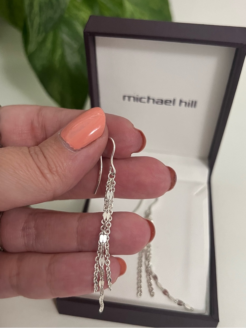 NWT Michael Hill 925 Sterling Silver Drop Tassel Earrings